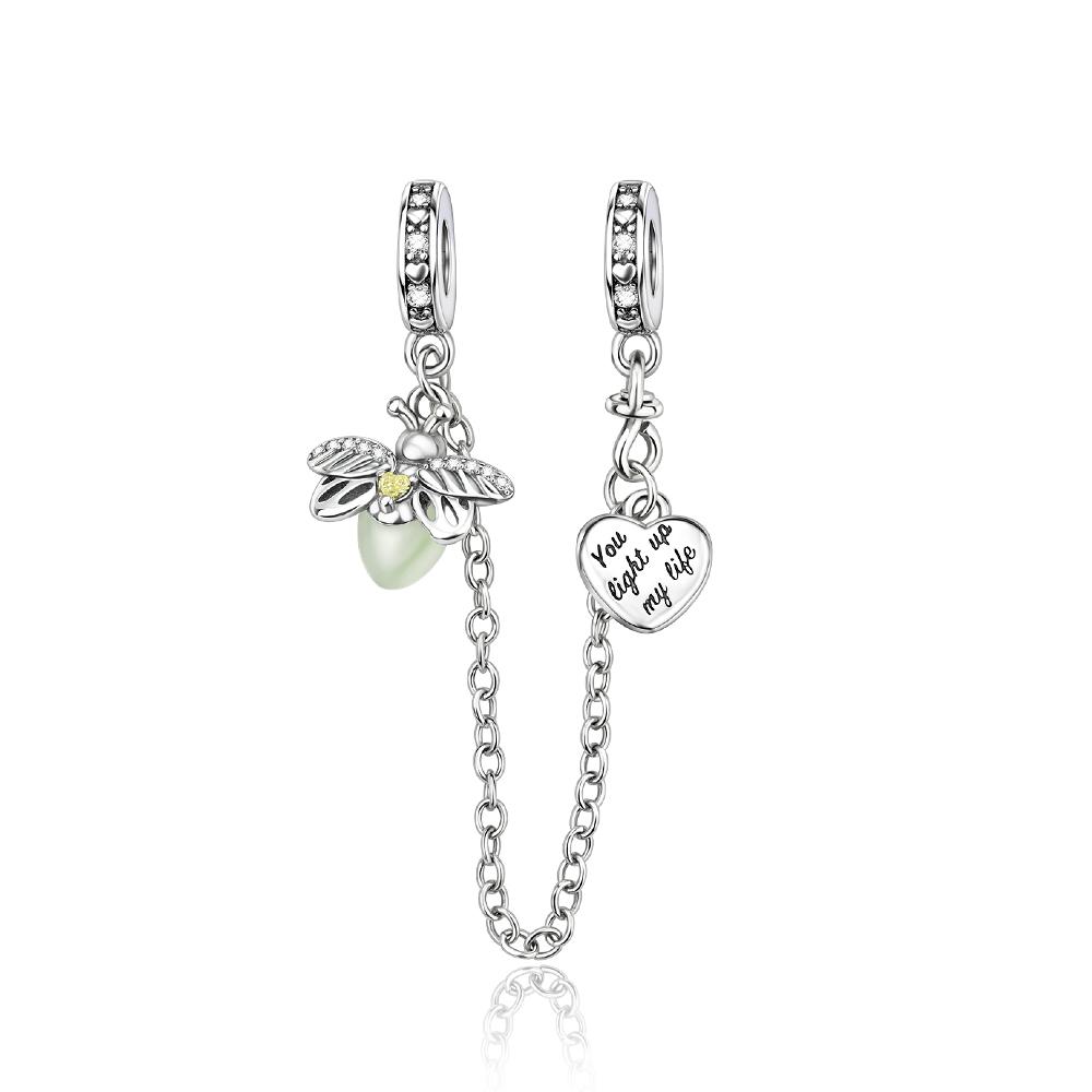 Fashionable Copper Colorful Zirconium Heart&Hollow Ball&Luminous Firefly Charm Fit Brand Bracelet Jewelry