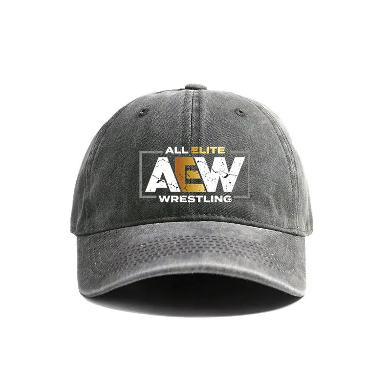 

All Elite AEW Wrestling Кепка бейсболка AEW Літня потерта кепка тата Чоловіча вулична регульована бавовняна кепка Вуличний захист від сонця Adjustable світло-сірий колір