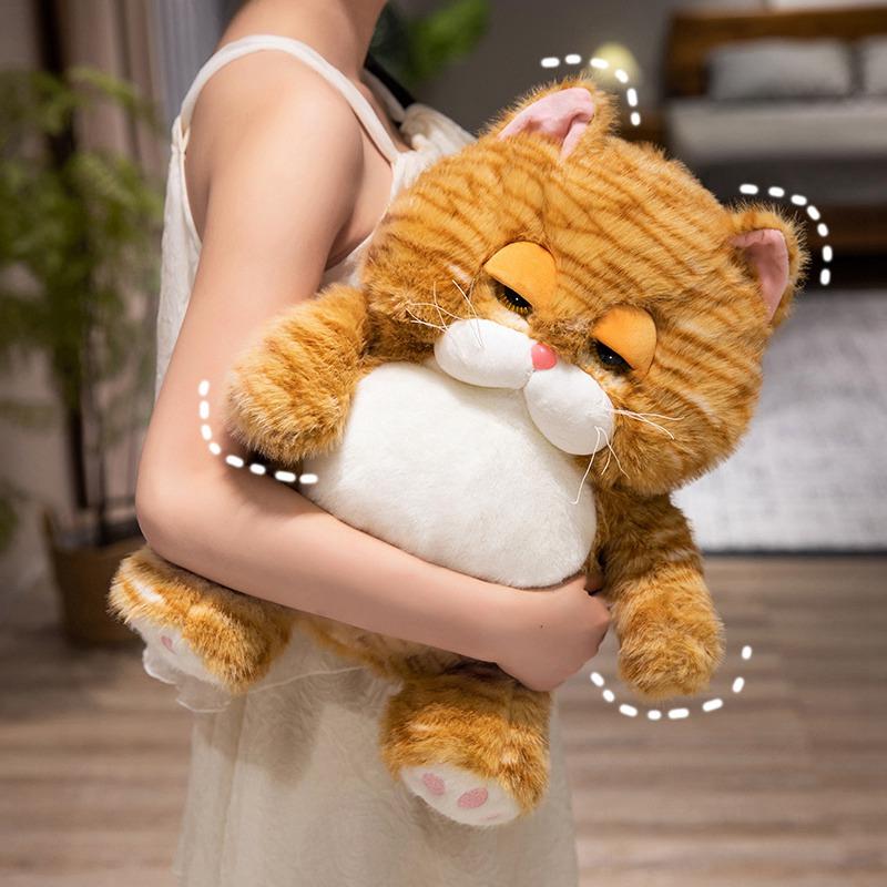 Cute Simulated Fat Cat Doll Plush Toy Stuffed Soft Animal Plush Orange/Gray/Brown Kitten Pillow Kids Girls Birthday Gift Pet Toy