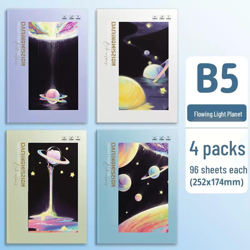 Soft Leather Student Notebook - A5/B5 Lined, Thick Cartoon Diary
