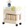 2 Tier Durable Rolling Trolley Snack Storage Rack Multi-storey Cart Storage Shelf Movable Gap Storage Rack Kitchen Bathroom
