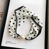 Pearl necklace with magnetic buckle, small scarf for women's spring and autumn neck protection, neck circumference with shirt,  neck decoration
