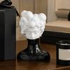 Elegant Hotel Exhibition Ornaments Modern Abstract Bust Statue, Man Portrait Sculpture, Minimalist Black And High End Aesthetic Decor White
