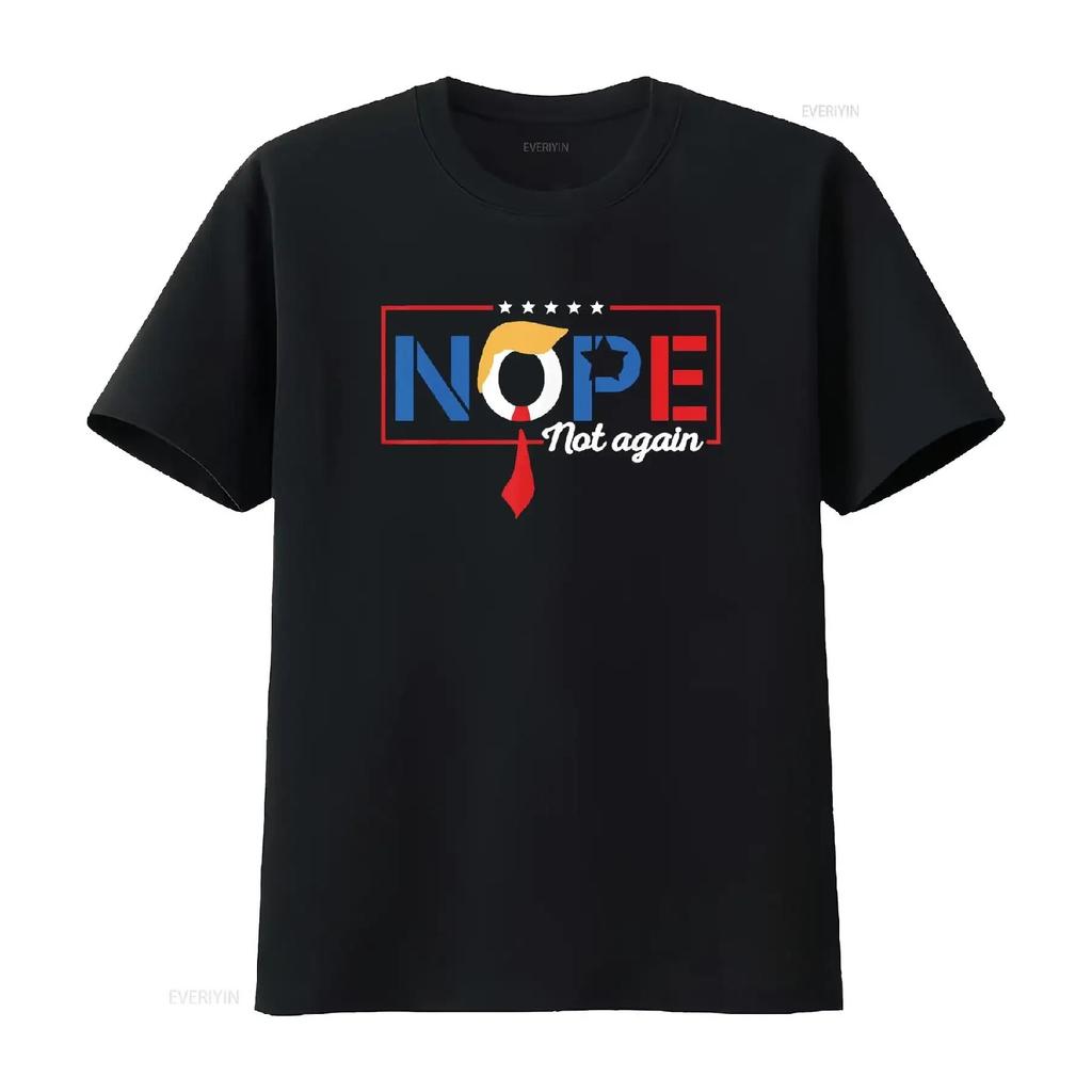 Blue nope not again T Shirt vintage Washed Unisex Casual fashion Stretched Top For Everyday Wear graphic streetwear Versatile