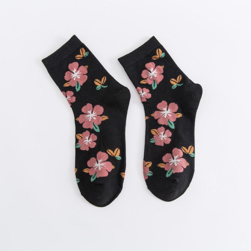 Women's Mid-Calf Socks - Summer Bestseller: Breathable, Sweet, Trendy Japanese Style with Small Flower Design.