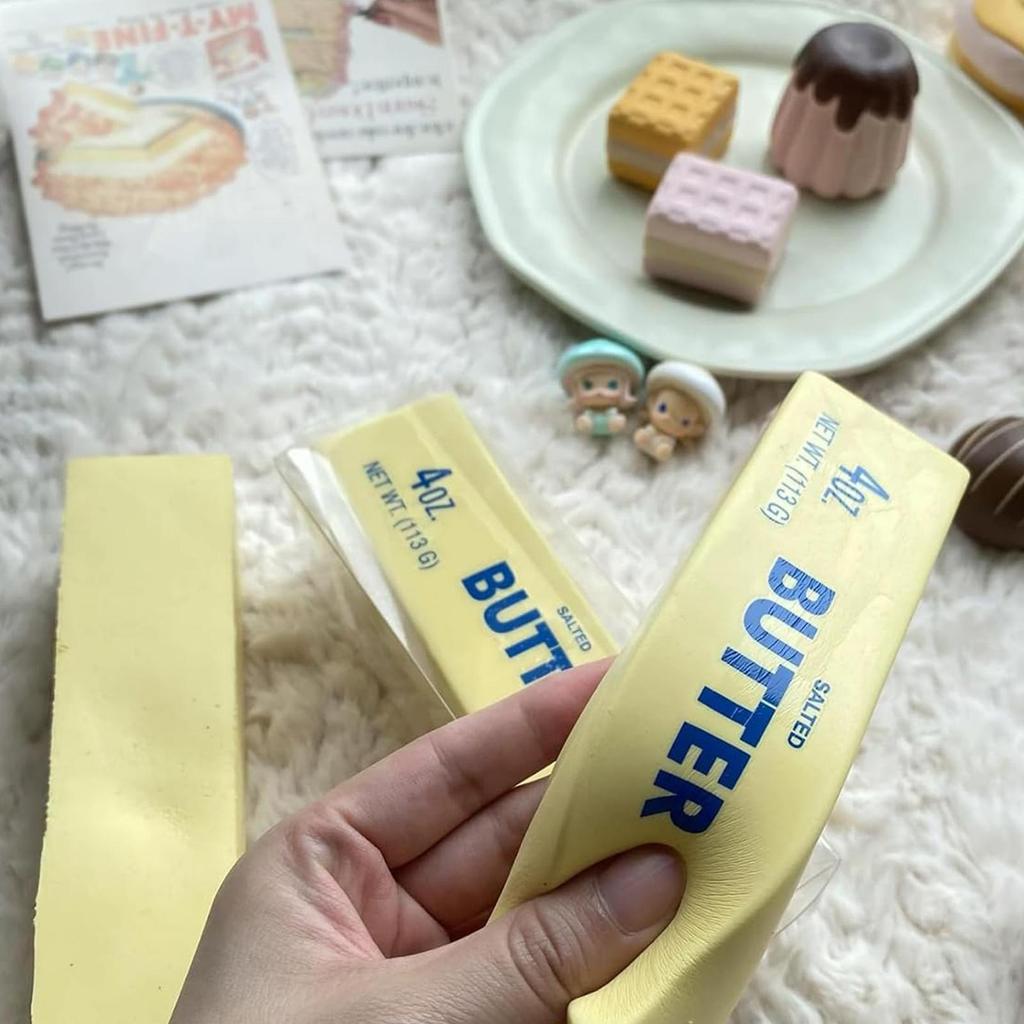 Slow Rising Toy Butter Stick Slow Rise Squeeze Toys Realistic Sticky Butter Soft Fake Food Scented Stress Release Toys for Kids