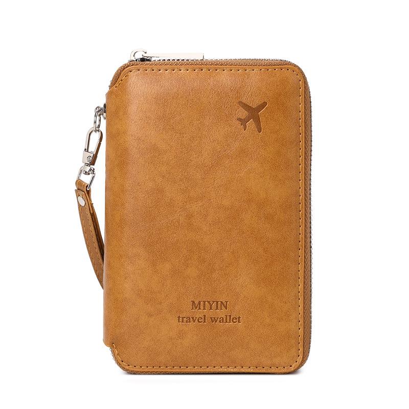RFID Passport Holder: Anti-theft Travel Wallet with Zipper, Large Capacity for Tickets and Documents