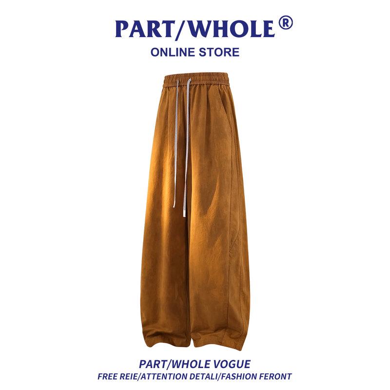 PART/WHOLE Men s Retro Loose Fit Straight Cotton Casual Pants 7XL коричневый