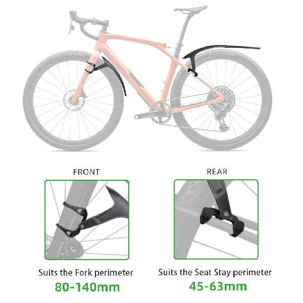 RBRL Wings for Bicycle 700c Road Bike Mudguard Lightweight Mud Flaps for Bicycle Mud Guard with Quick Release Bike Accessories