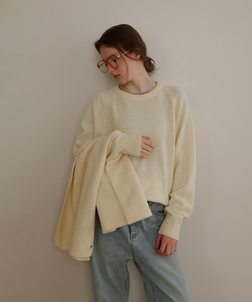 SIEERING Wool Crewneck Knit [Ivory]