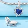 Copper Heart Shaped Blue Honey Pendants Bracelet Charms Fit Women Jewelry Party Beads Diy Exquisite Gifts Accessory
