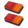 1 Pair 12V 10 LED Turn Signal Brake Running Tail Stop Light LED Trailer Tail Light Shockproof Amber Red Taillight Lamps