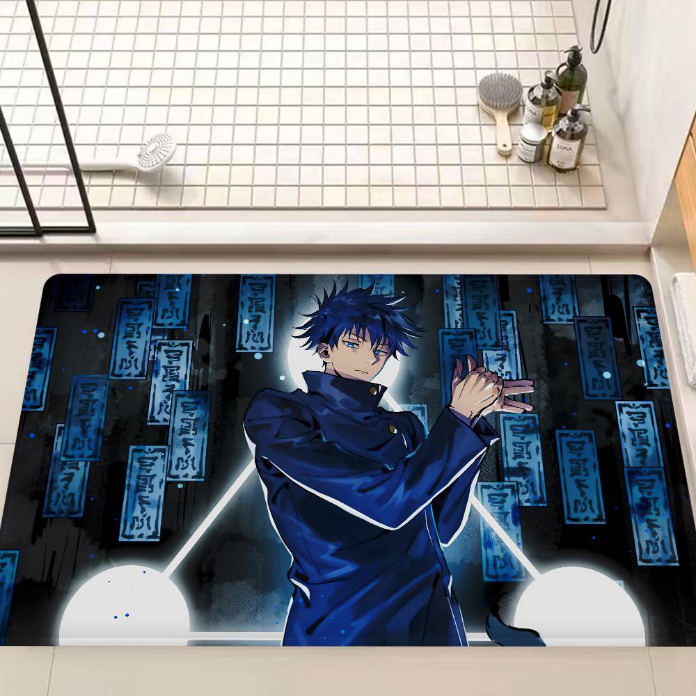Anime Fushiguro Megumi Jujutsu Kaisen Door Mat Washable Non-Slip Living Room Sofa Chairs Area Mat Kitchen Doormat Area Rug