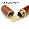 1 Pc DIY Sewing Needles Holder Storage Tube Wooden Box Hand Sewing Needles Case Leather Knitting Embroidery Mending Needles Container