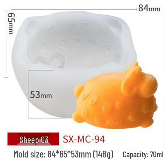Mucegai din silicon Sanxin Oaie Cârlionțată pentru Săpun DIY, Lumânare și Copt Prăjituri