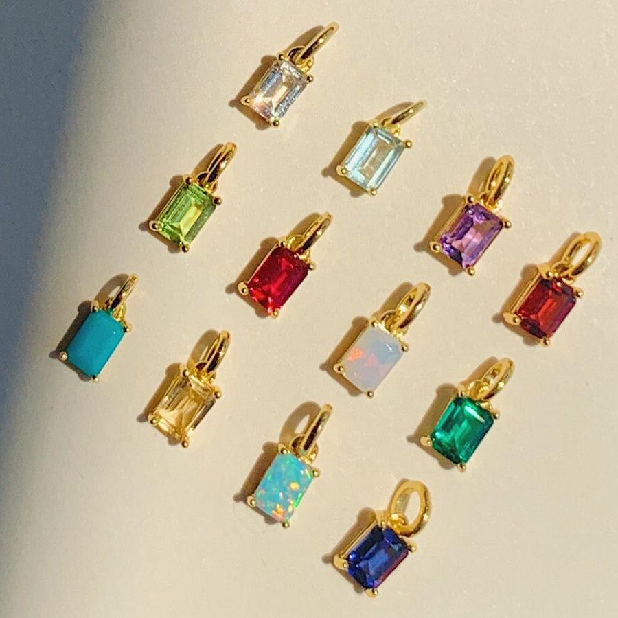 18K Gold-Plated Titanium Steel Necklace with December Birthstone Cubic Zirconia Pendant
