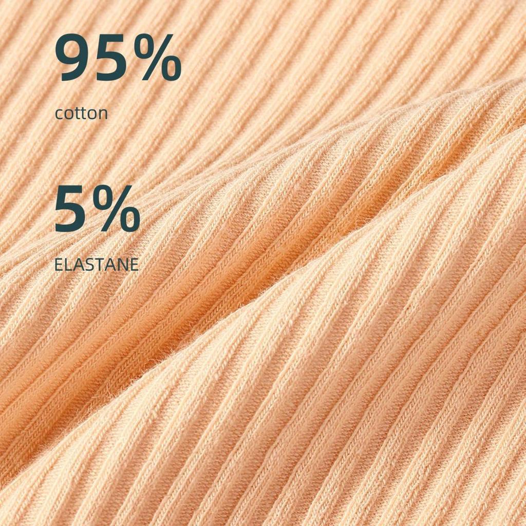 Pure Cotton Sexy Women's Thongs - Solid Color Ribbed T-Pants for Girls