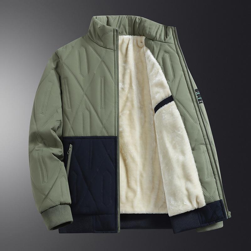 

Men s winter fleece thickened stand-up collar cotton jacket warm cold-proof jacket trendy padded clothes 5XL