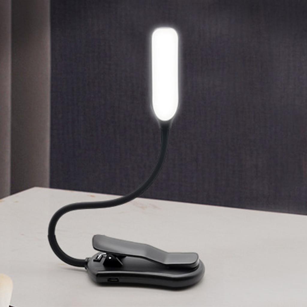 Usb Rechargeable Reading Light 3-level 7 Led Lamp Cold White Working Dimmable Dc-5v Energy/saving Bulbs Eye Protection Clip Book