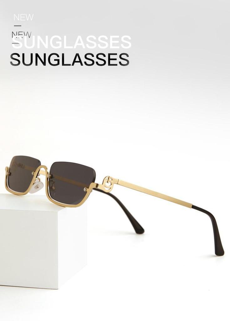 High-End Square Frame Sunglasses - Unisex Metal Hollow Design, Trendy European & American Style