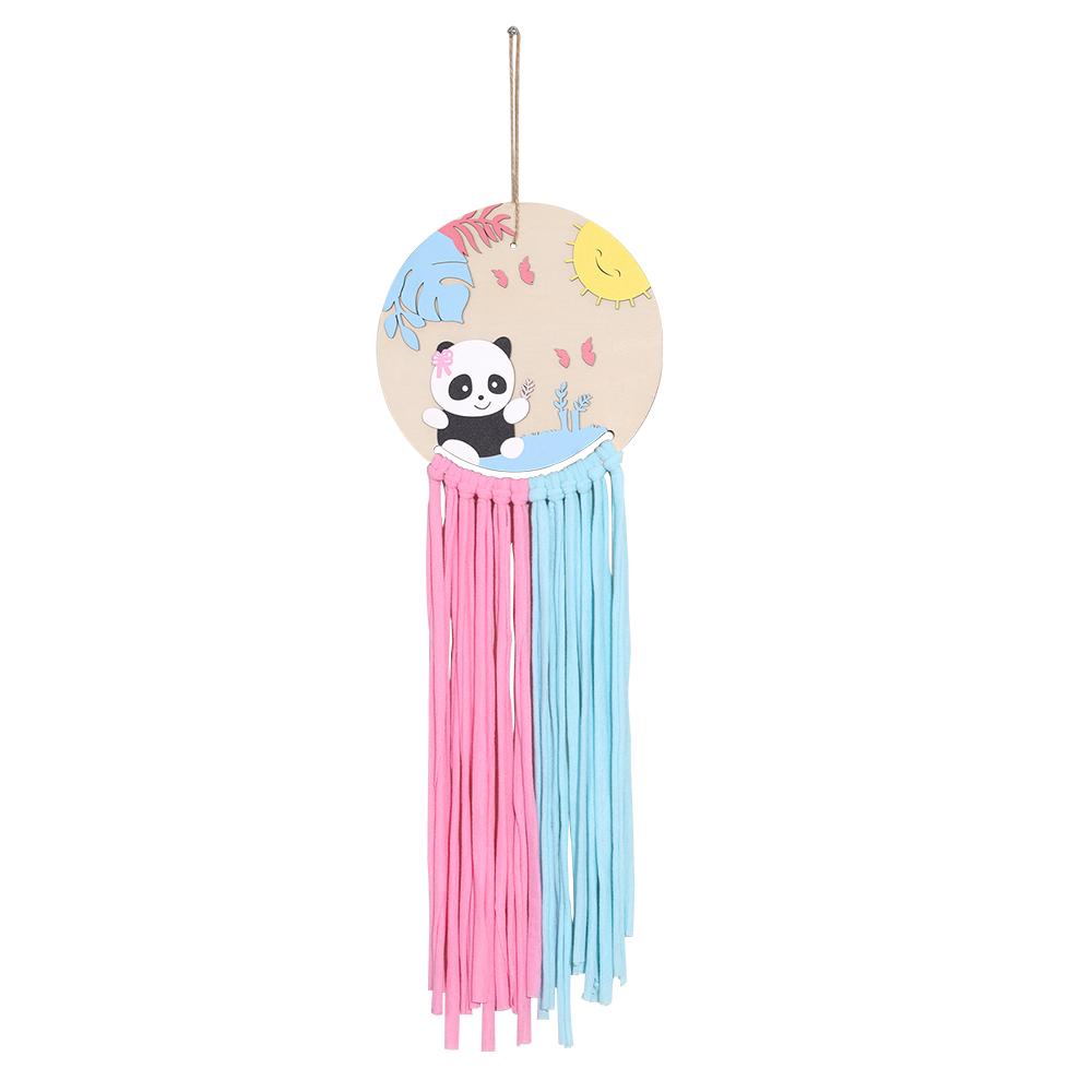 Rainbow Braided Rope Wall Hanging Organizer Hair Clips Storage Holder For Girl Bedroom Bathroom Decor Wall Ornaments Accessories