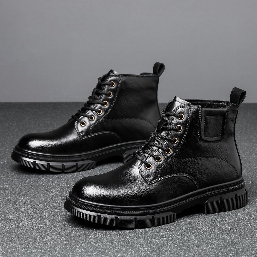 2025 British style Martin boots high-end men's shoes high-top fashion trend business leisure tooling boots outdoor commuting