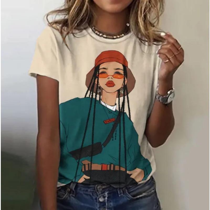 Summer Fashion 3D Digital Printed Loose Casual Short Sleeved Top T-Shirts Women’s