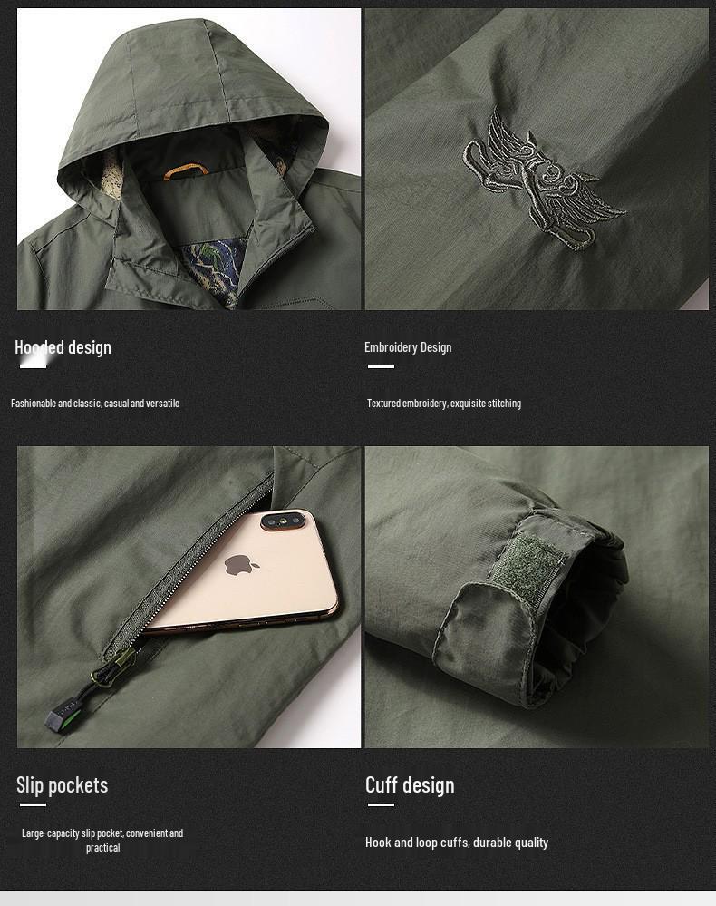 Men's Lightweight Windproof & Waterproof Jacket - Spring/Autumn Casual Breathable Windbreaker