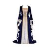 Women's Plus Size Dress Flared Sleeves Retro Long Gold Velvet Dress