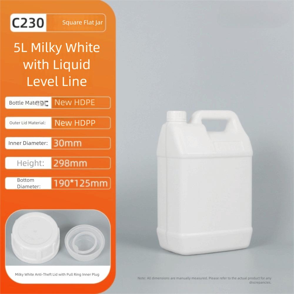1/2/3/4/5/6/10L Plastic Airtight Bottle Food Grade Oil Jerrican Multipurpose HDPE Bucket  Yogurt