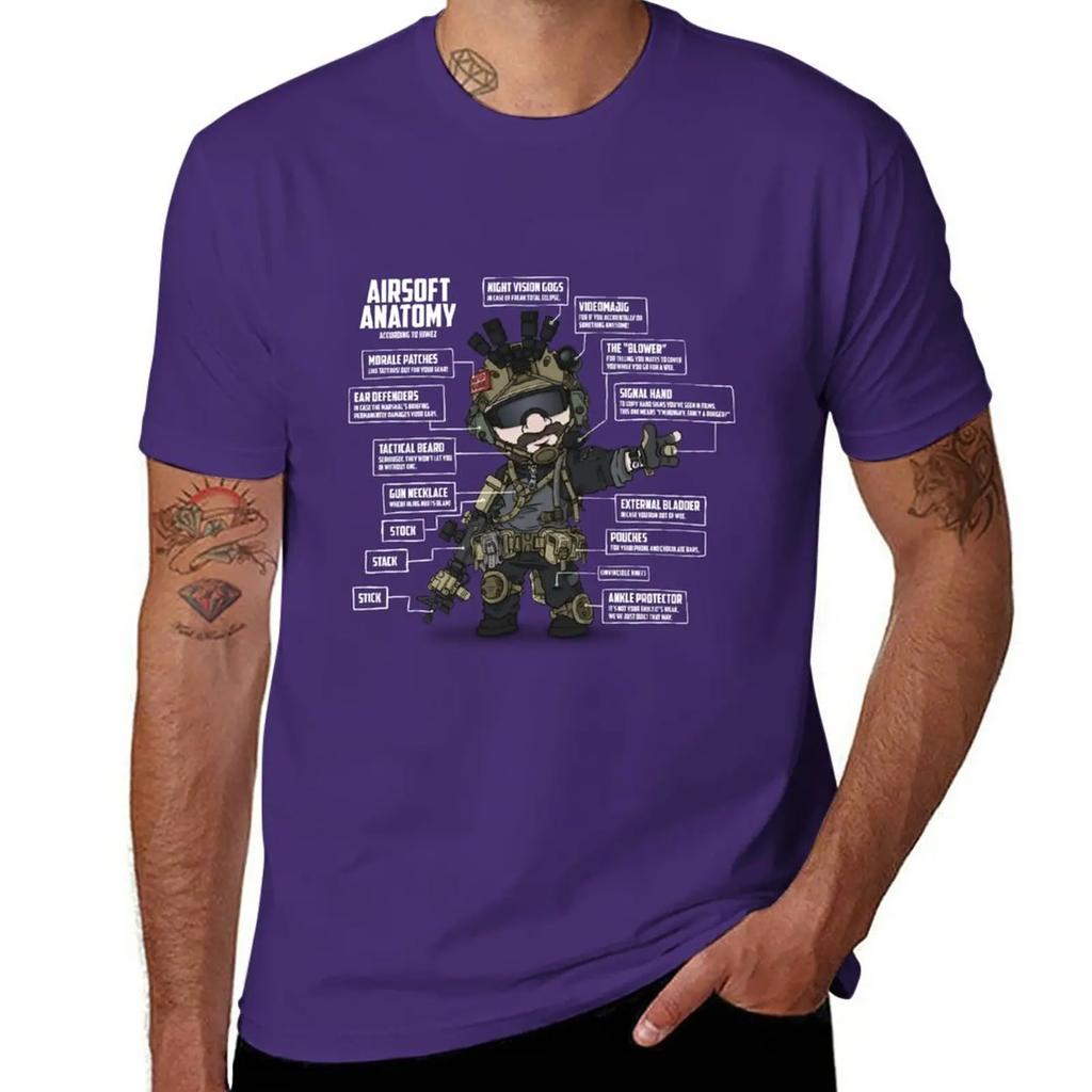 Oversized graphicswearAIRSOFT ANATOMY (white writing) T-Shirt Blouse customs t shirts forSuper Cotton