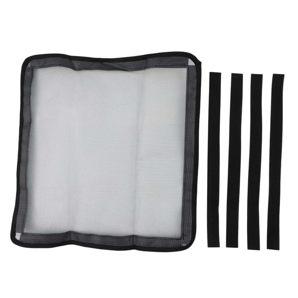 Black RV Breathable Mesh Screen With 75% Sun Shade And 16.25 Mesh Density For Roof Ventilation Protection 41x41c
