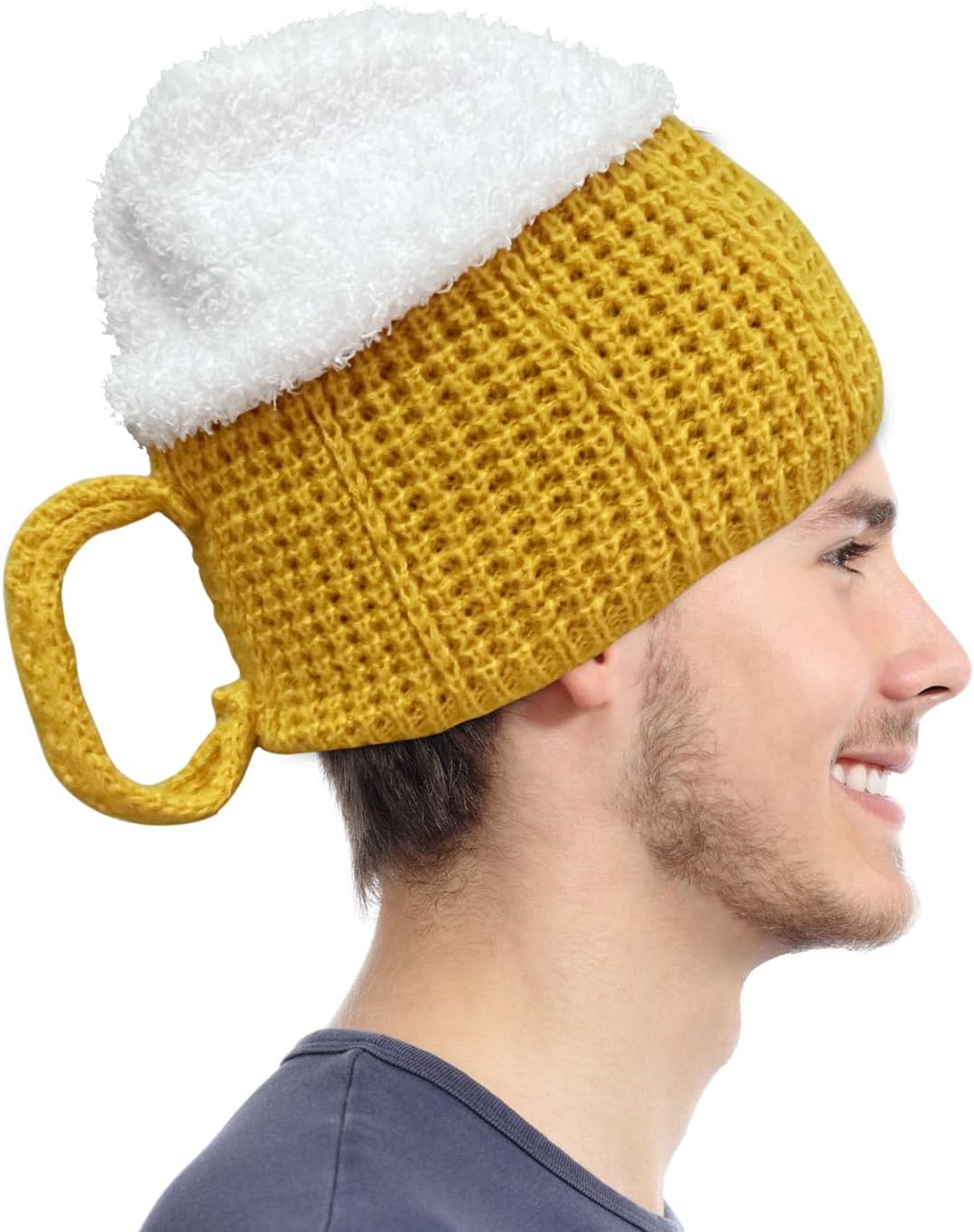 Unisex 3D Beer Cup Hats Winter Warmers Hairline Cap New Year Valentine s Day Fun Gift for Men Women s Outdoor Activities