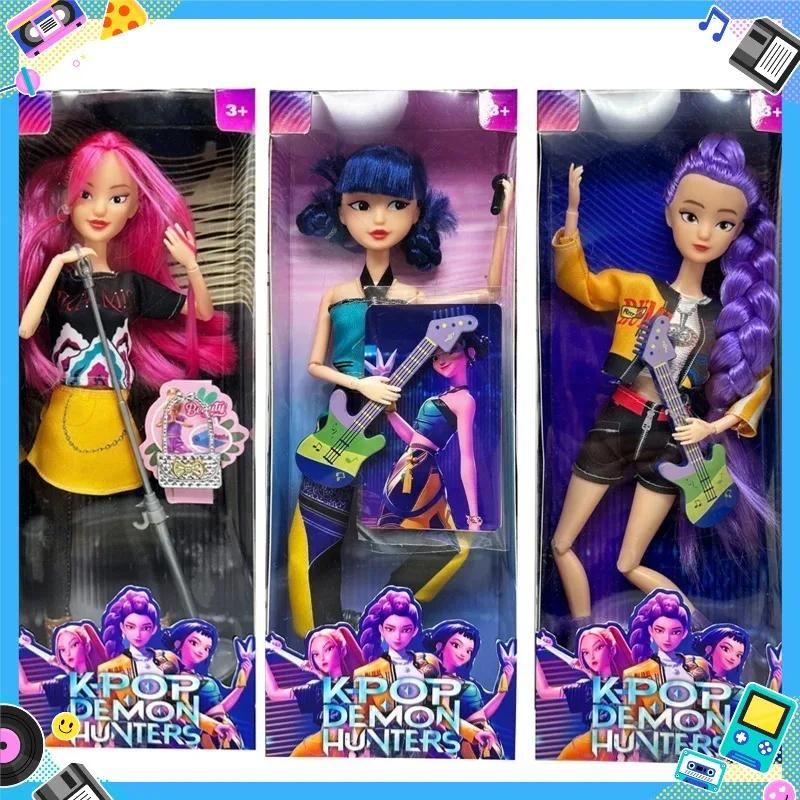 Kpop Demon Hunters Action Figure Dolls Rumi Mira Zoey Beautiful Female Male Group Plastic DIY Toy for Girls