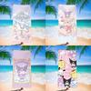 Sanrio Characters Beach Towel Cute Hello Kitty Kuromi My Melody Cinnamoroll Pochacco Print Quick Dry Microfiber Towel