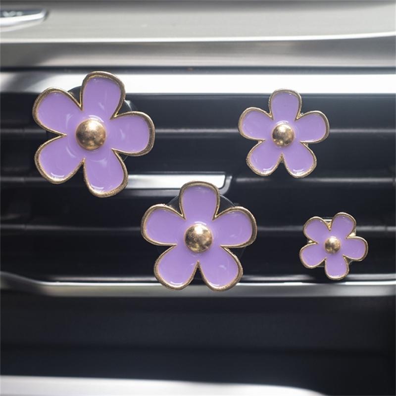 

4PCS Cute Flower Car Outlet Vent Perfume Clips Air Freshener Diffuser Conditioning Aromatherapy Perfume Clip Car Interior Decor