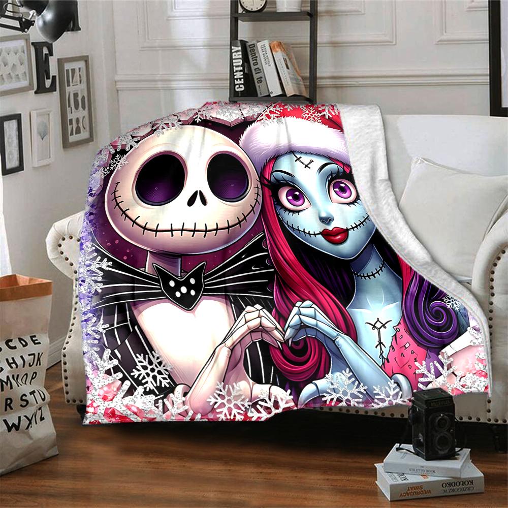 1Pc Jack Sally'S Winter Romance Blanket Soft Throw Blanket For Home Bedroom Bed Sofa Travel Office Solid Christmas Blanket