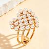 Personalized Stainless Steel Heart Ring with Pearl - Chic, Adjustable, Versatile Design