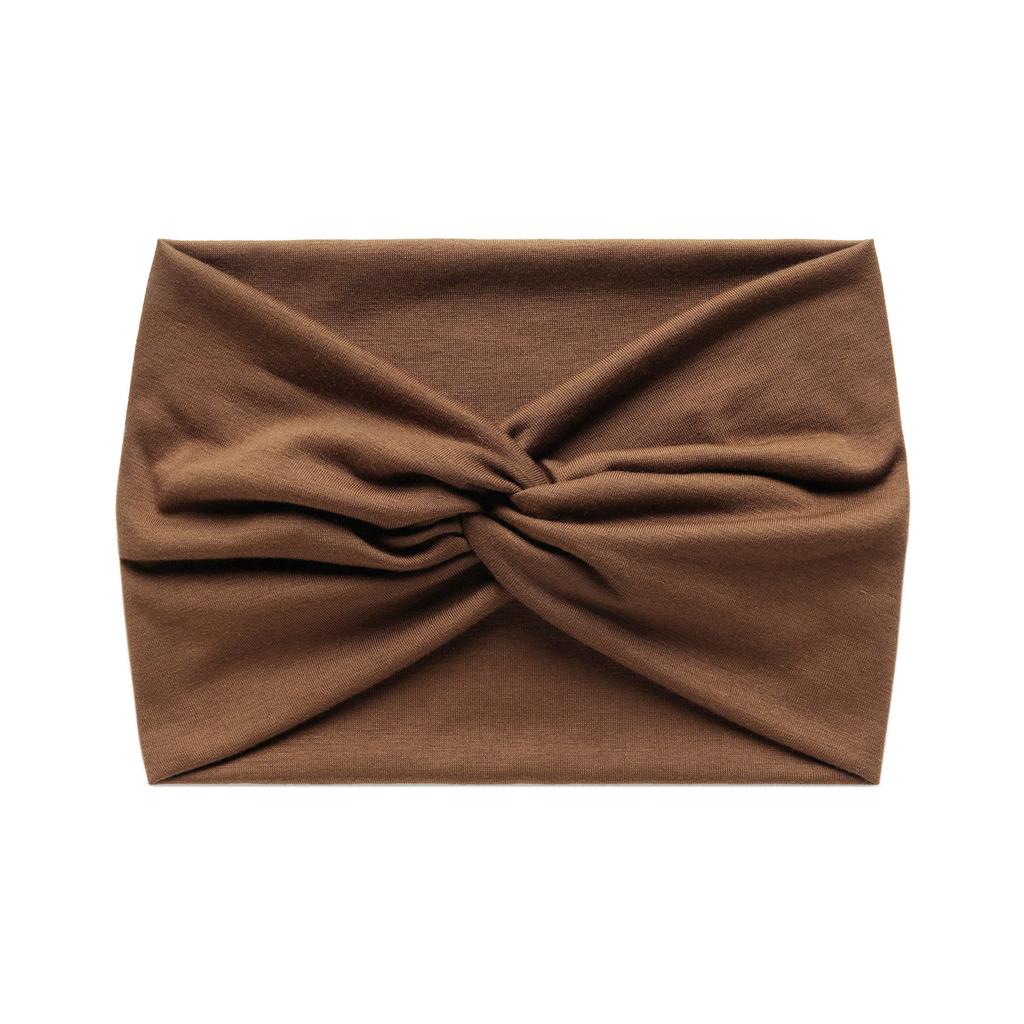 Faixa de Cabelo Esportiva Elástica Cruzada Cor Sólida Versão Larga 18cm Feminina Antiperspirante Absorvente de Suor Acessórios de Cabelo