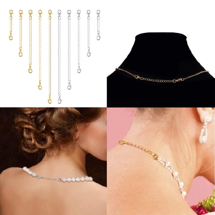 10Pcs Chain Extenders Jewelry Delicate Choker Extender Tail Chain Double Clasp