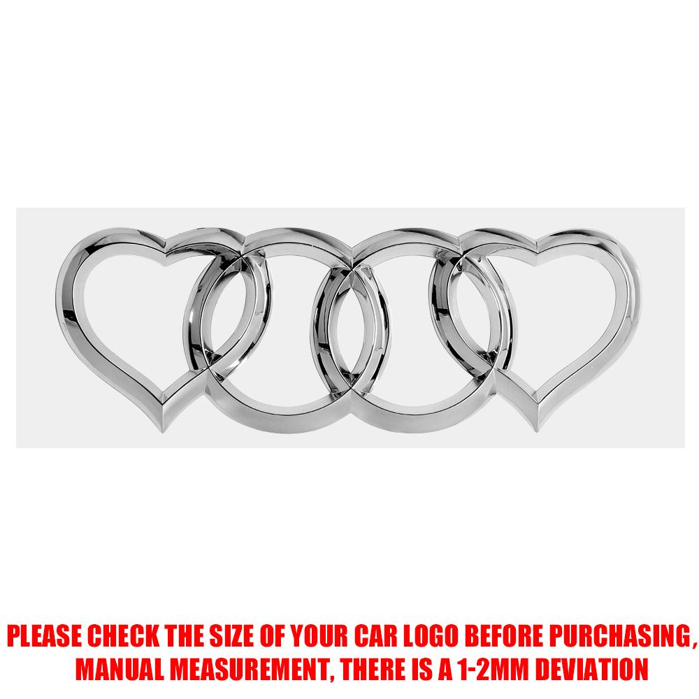 For E2 S4 B8 A3 8P A6 C7 8V B9 B7 B6 C6 A5 S5 S 1pcs Car Love Heart Logo Rear Trunk Tail Label Badge Emblem Decal Center Cover E3