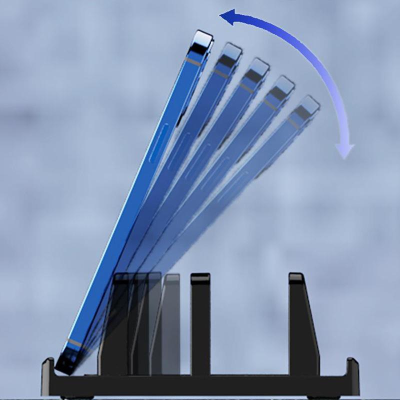Dual-Slot Adjustable Vertical Laptop Stand Abs Plastic 4In1 Design Space-Saving For Macbook Chromebook Surface Hp Dell Book Ipad