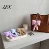 Cute Bag Accessories Leopard Print Plush Bow Keychain, Fluffy Bowknot Charm Key Holder with Lobster Clasp, Women Girls Handbag Decorative Accessory