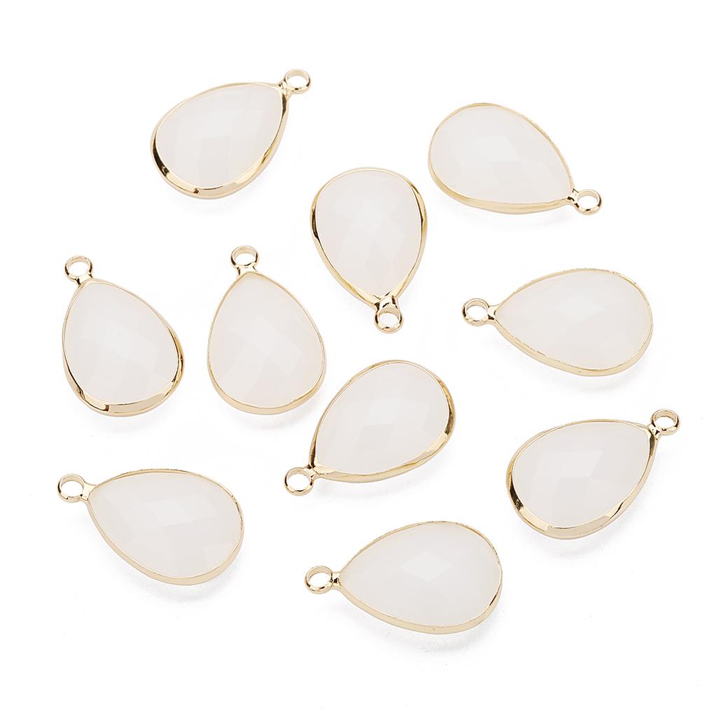 6pcs/Lot Teardrop Crystal Glass Pendant Birthday Stone Pendant Charms for Couples Bracelet Earrings Jewelry Making Supplies DIY