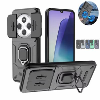 Shockproof Armor Ring Case For Xiaomi Redmi 14C 14 C Redmi14C 4G 4G Slide Camera Lens Protection Cover For POCO C75 C 75 POCOC75