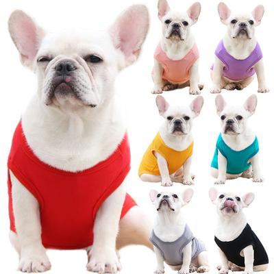 Vestiti primaverili ed estivi per cani, gilet in cotone tinta unita, forniture per cani di grossa taglia, t-shirt personalizzate per prodotti per animali domestici di piccola, media e grande taglia