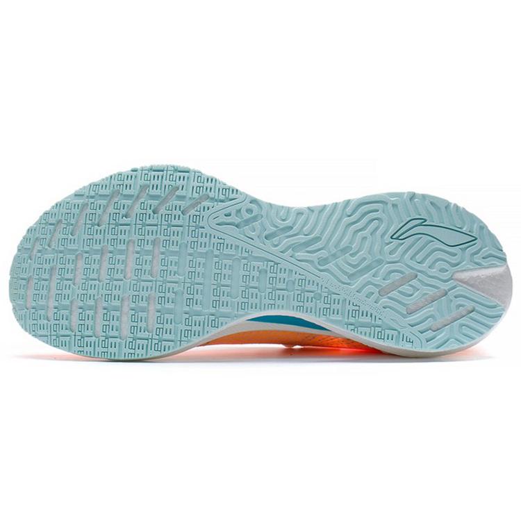 New LINING Jueying Essential Running Shoes Men Low Top Neon Sweet Orange/Standard White ARRS003-7