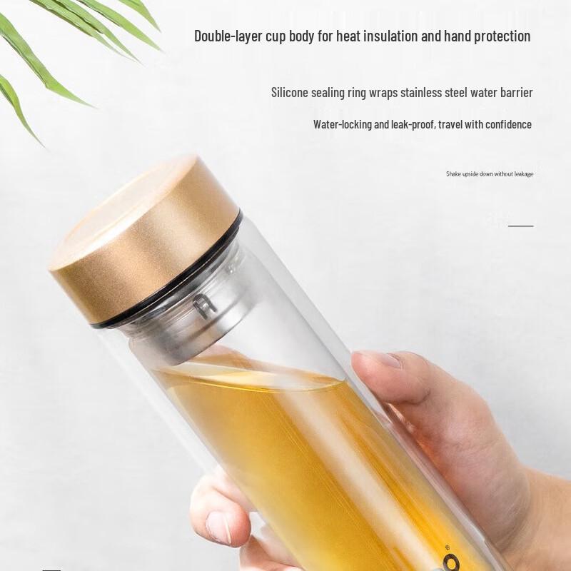 Debo DEP-781 320ML doppelwandige tragbare Glaswasserflasche