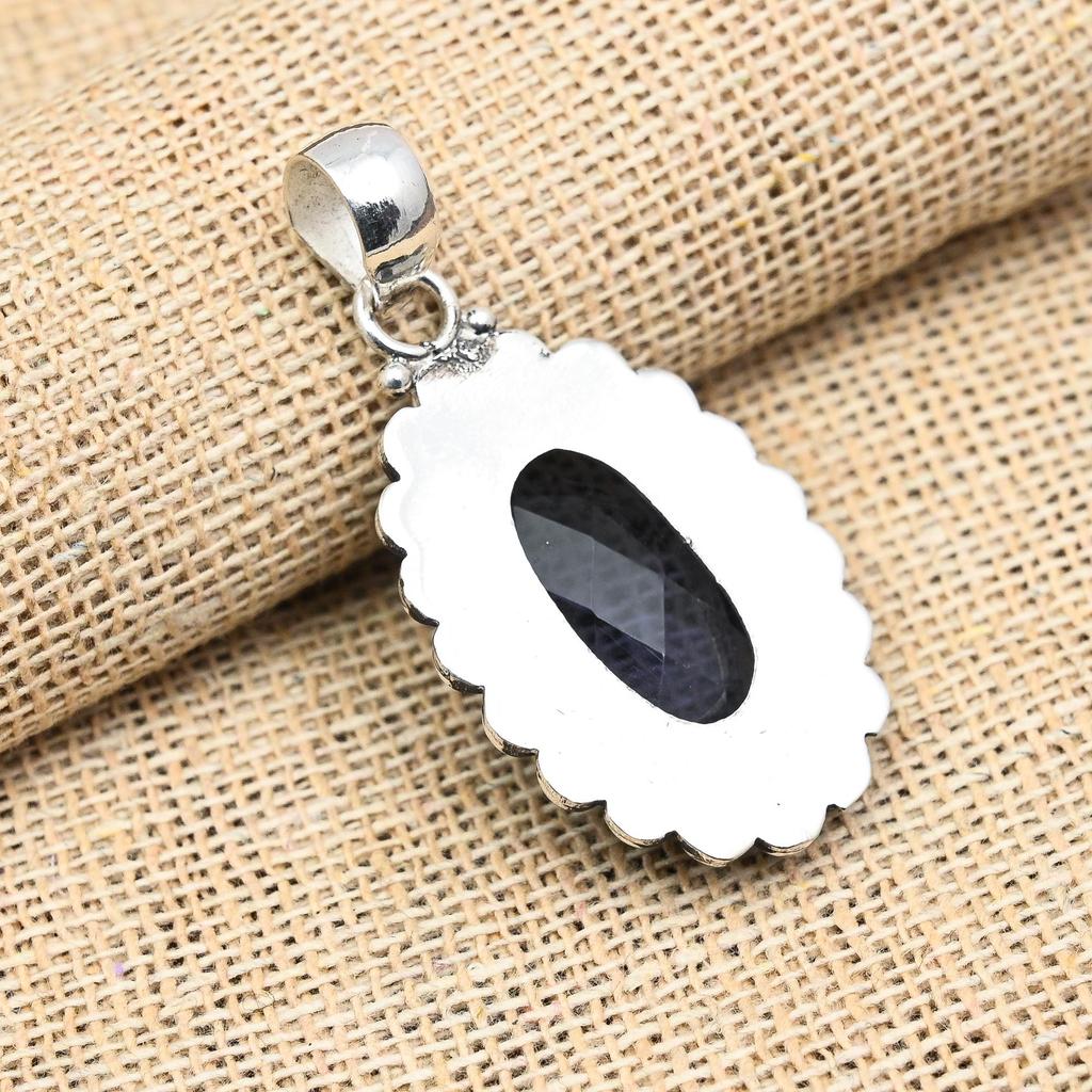 Spectacular Iolite Gemstone Handmade 925 Solid Sterling Silver Jewelry Superb Pendant For Women