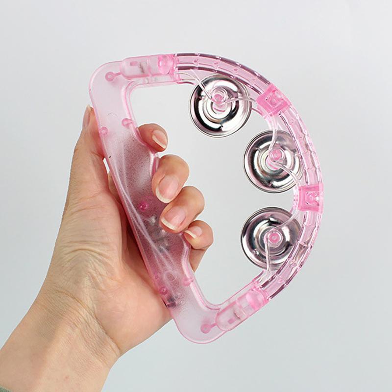 Bright Led Light Up Sensory Toy Flashing Tambourine Musical Instrument Shaking Party Atmosphere Child Toys Random Color